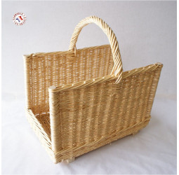 Panier en osier blanc tressé main - vannerie artisanale Candas